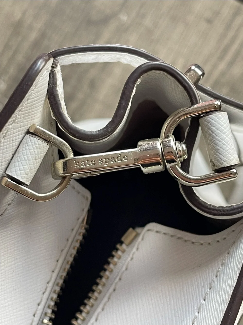 Kate Spade Large White Staci Saffiano Leather Satchel